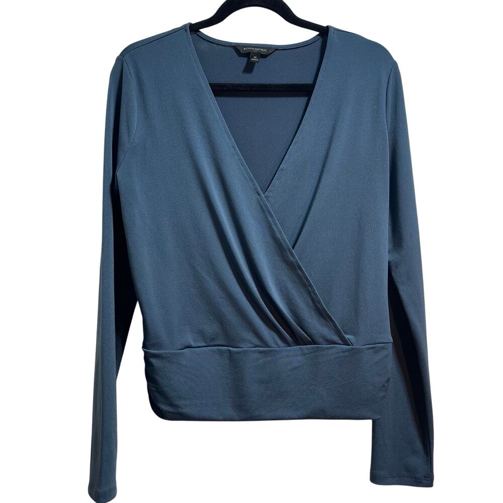 Banana Republic Crossover Side Ruched Long Sleeve Blouse Women's Sz Medium